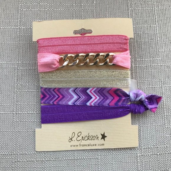 France Luxe L.Erickson Women Pony Tail Set of 5 Hair Pony Multi Color Hair Tie - Picture 2 of 7